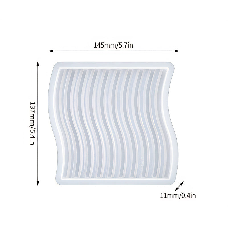 Wavy Ribbed Square Tray Silicone Mould image 3
