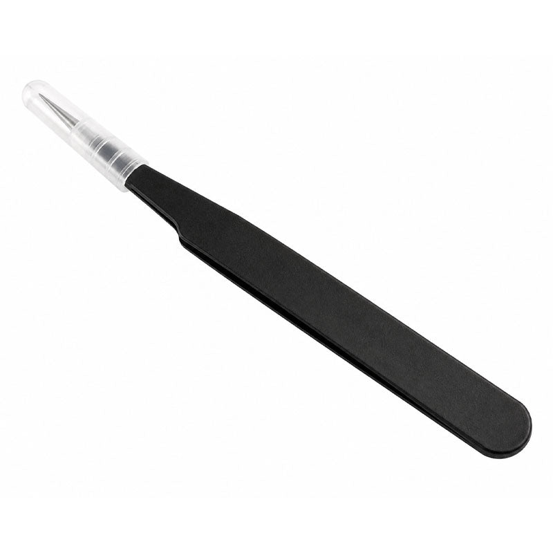 Black Straight Tweezers RS2056 image 0