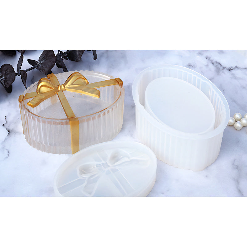 Oval Ribbed Gift Box Silicone Mould image 0