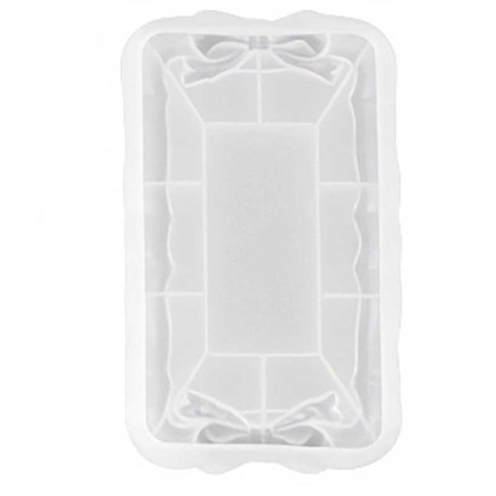 Rectangular Tray Silicone Mould with Bow Detail image 0