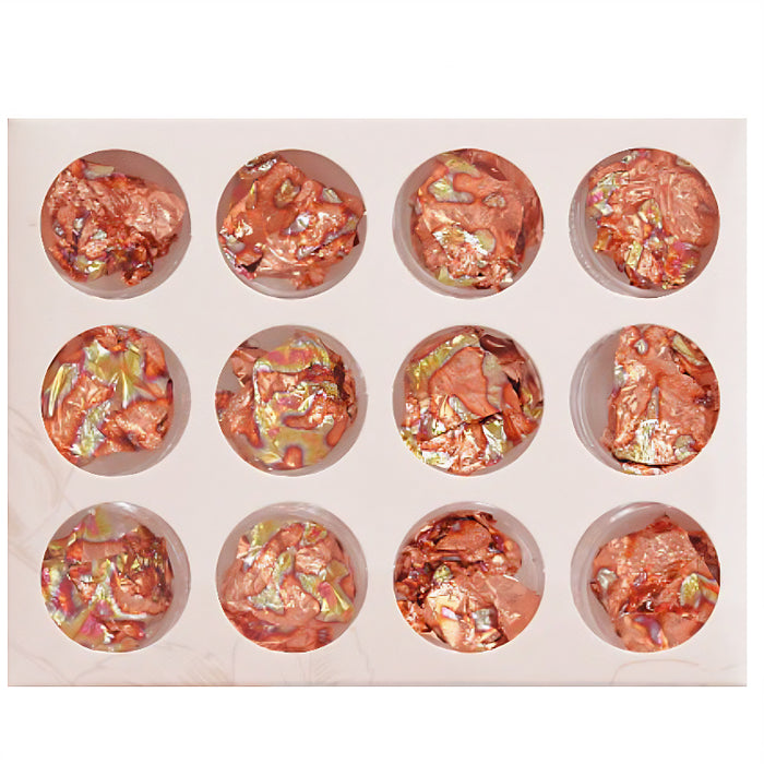 12 Pot Rose Gold Metallic Flake Set RS2032 image 0