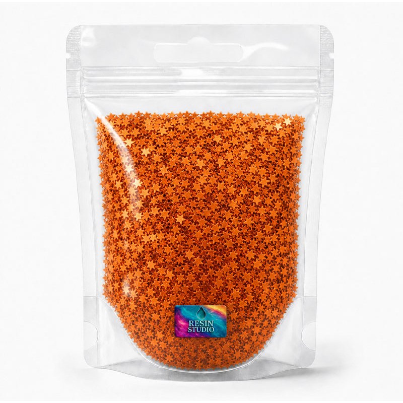 Resin Studio Orange Copper Star Confetti – 10g RS2045