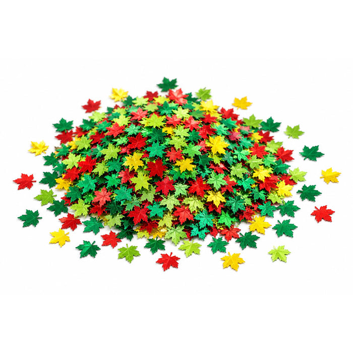 Red, Green and Gold Leaf Confetti - 10g