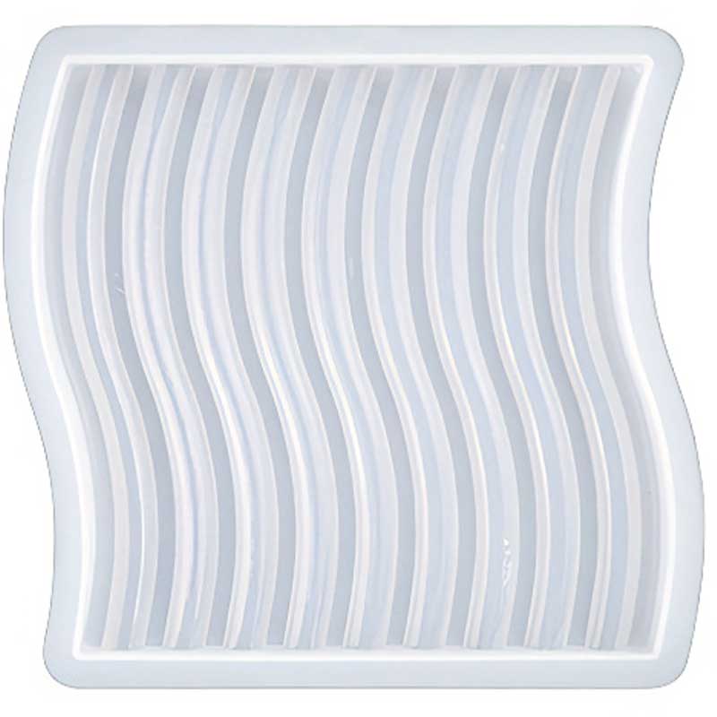 Wavy Ribbed Square Tray Silicone Mould image 0