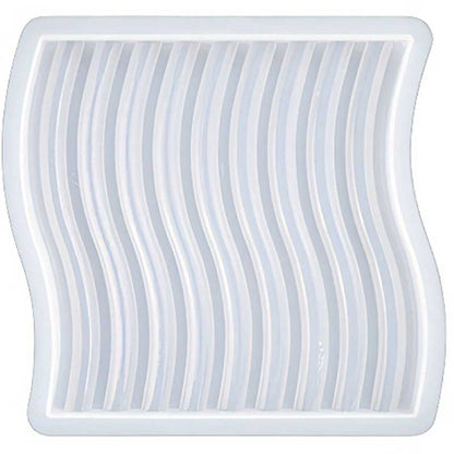 Wavy Ribbed Square Tray Silicone Mould image 0
