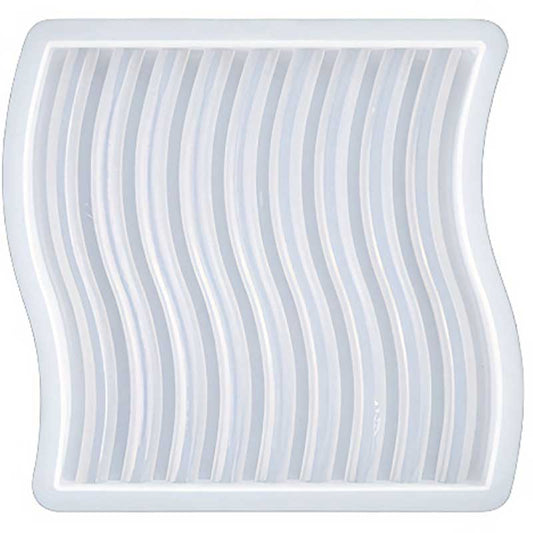 Wavy Ribbed Square Tray Silicone Mould image 0