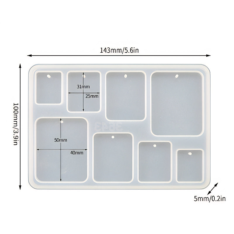 Rectangle Pendant Silicone Mould image 0