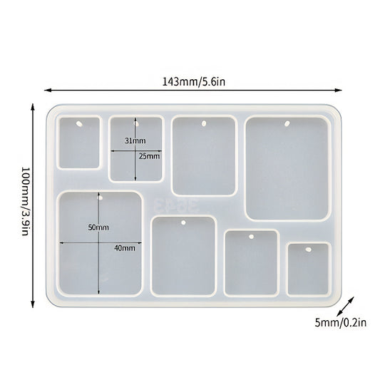 Rectangle Pendant Silicone Mould image 0