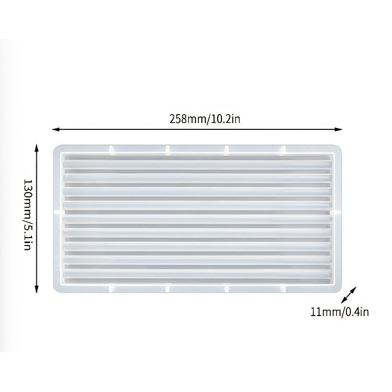 Rectangular Ribbed Tray Silicone Mould (258mm x 130mm) image 3