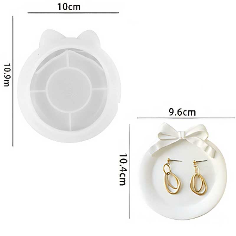 Round Tray Silicone Mould with Bow Detail image 1