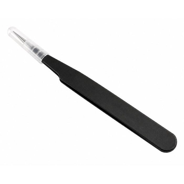 Black Straight Tweezers RS2056 image 0