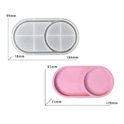 Dual-Cavity Oval Tray Silicone Mould