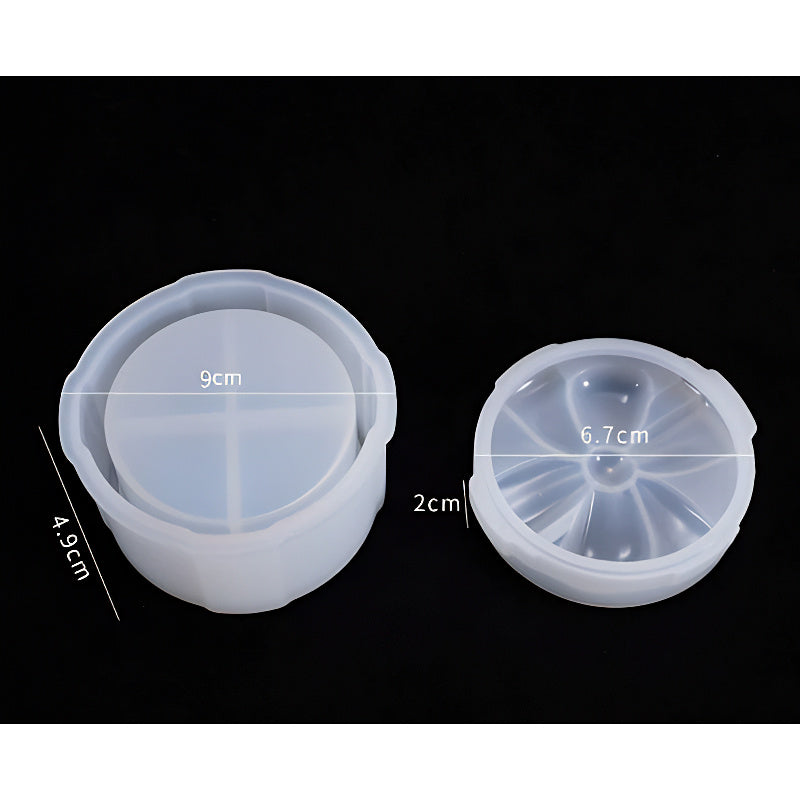 Round Silicone Jar Mould with Segmented Lid (90mm x 49mm) image 0