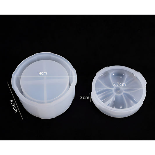 Round Silicone Jar Mould with Segmented Lid (90mm x 49mm) image 0