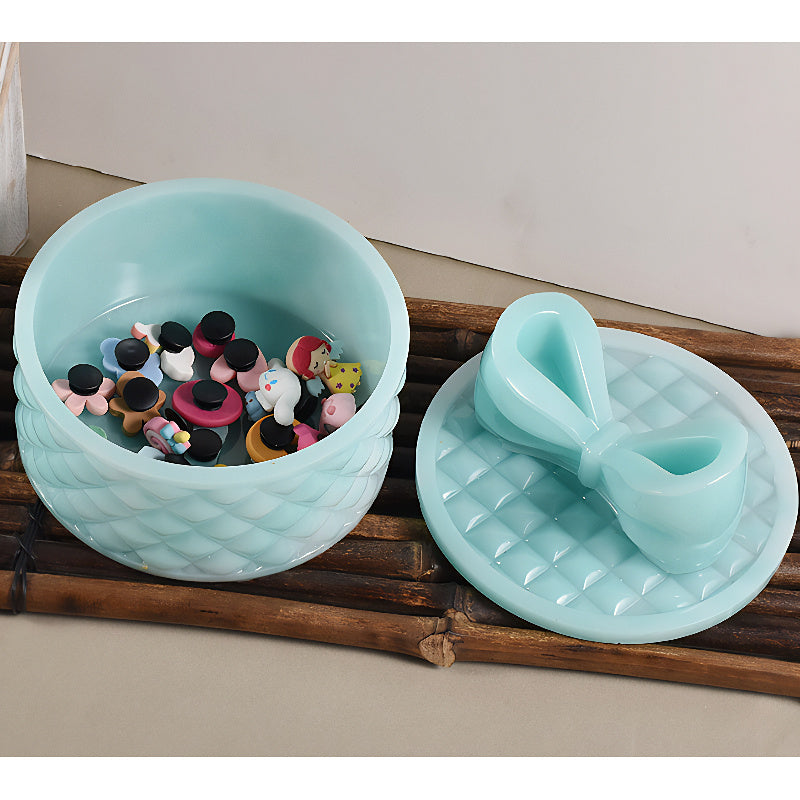 Round Gift Box Silicone Mould with Bow Lid image 5