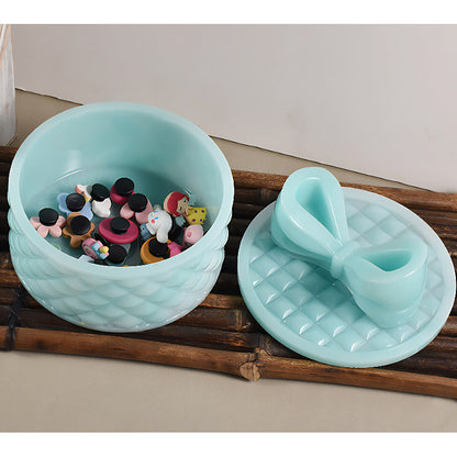 Round Gift Box Silicone Mould with Bow Lid image 5