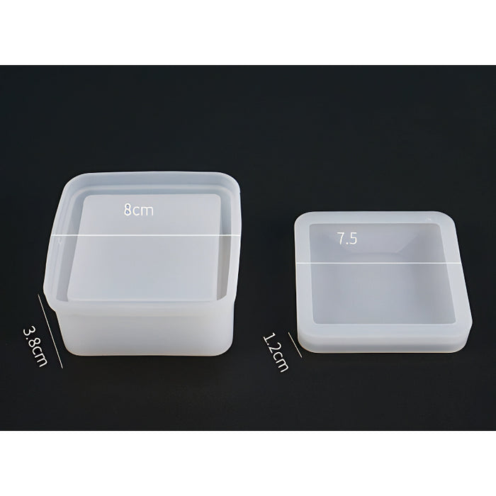 Square Silicone Jar Mould with Insert (80mm) image 0