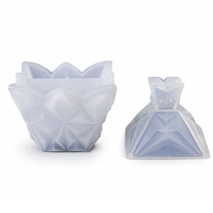Faceted Lidded Trinket Jar Silicone Mould image 0