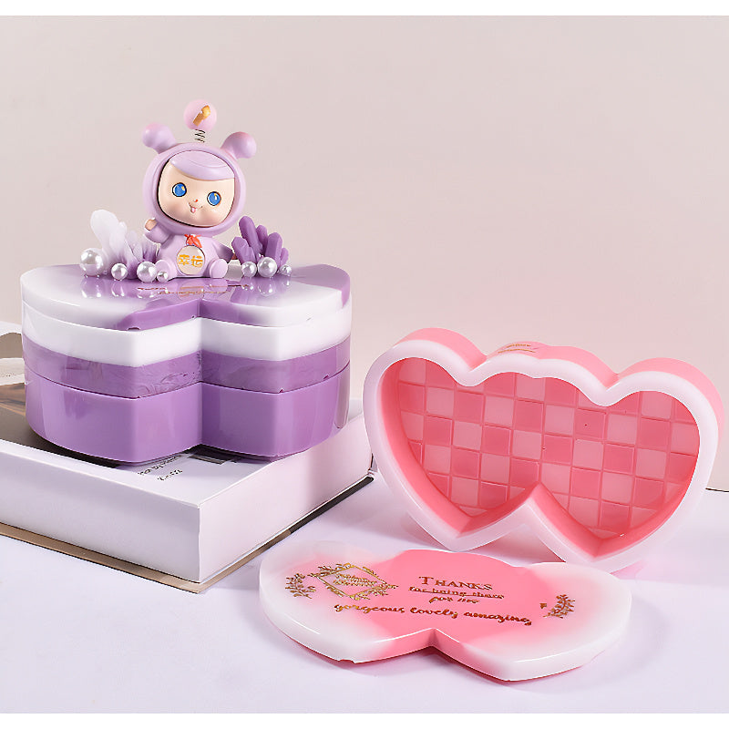 Double Heart Storage Box Silicone Mould image 2