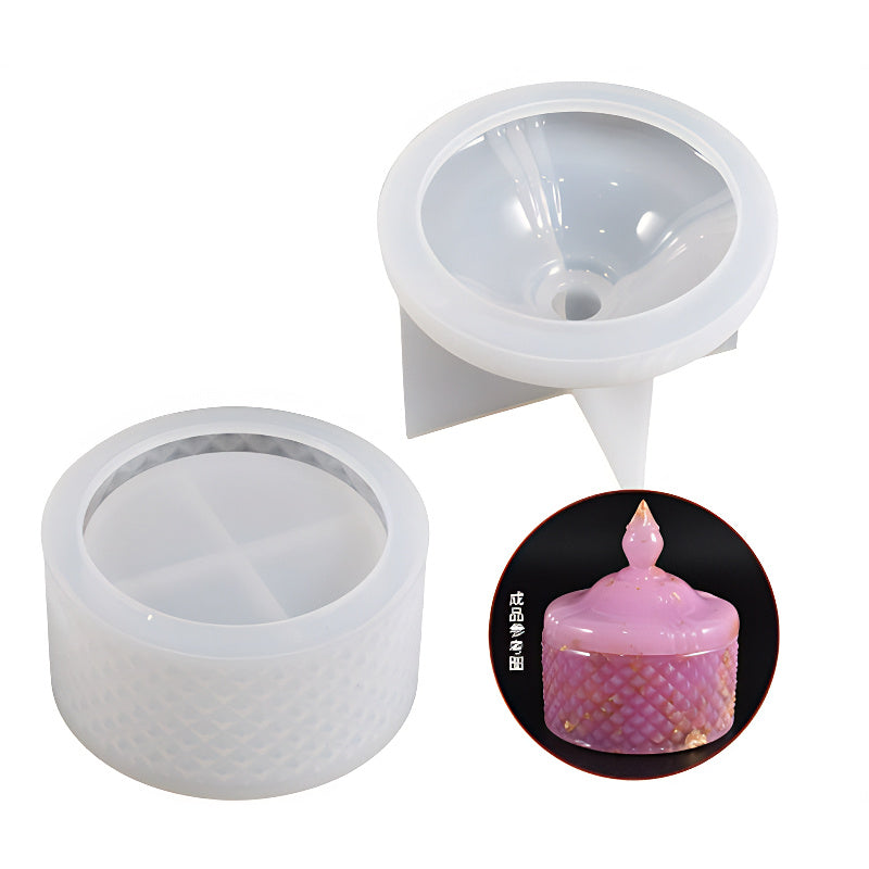 Round Storage Box Silicone Mould with Plain Lid image 8