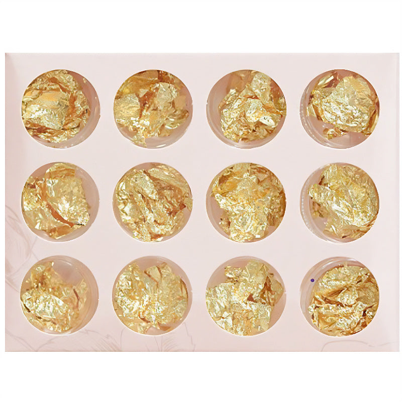 12 Pot Gold Metallic Flake Set RS2036 image 0