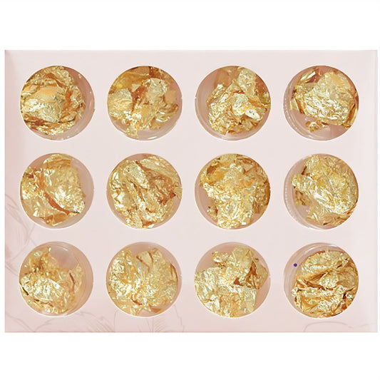 12 Pot Gold Metallic Flake Set RS2036 image 0
