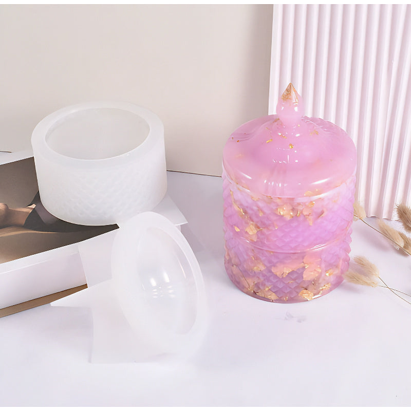 Round Storage Box Silicone Mould with Plain Lid image 7