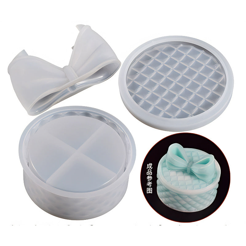 Round Gift Box Silicone Mould with Bow Lid image 10