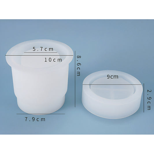 Round Silicone Jar Mould with Lid Insert (100mm x 86mm) image 0