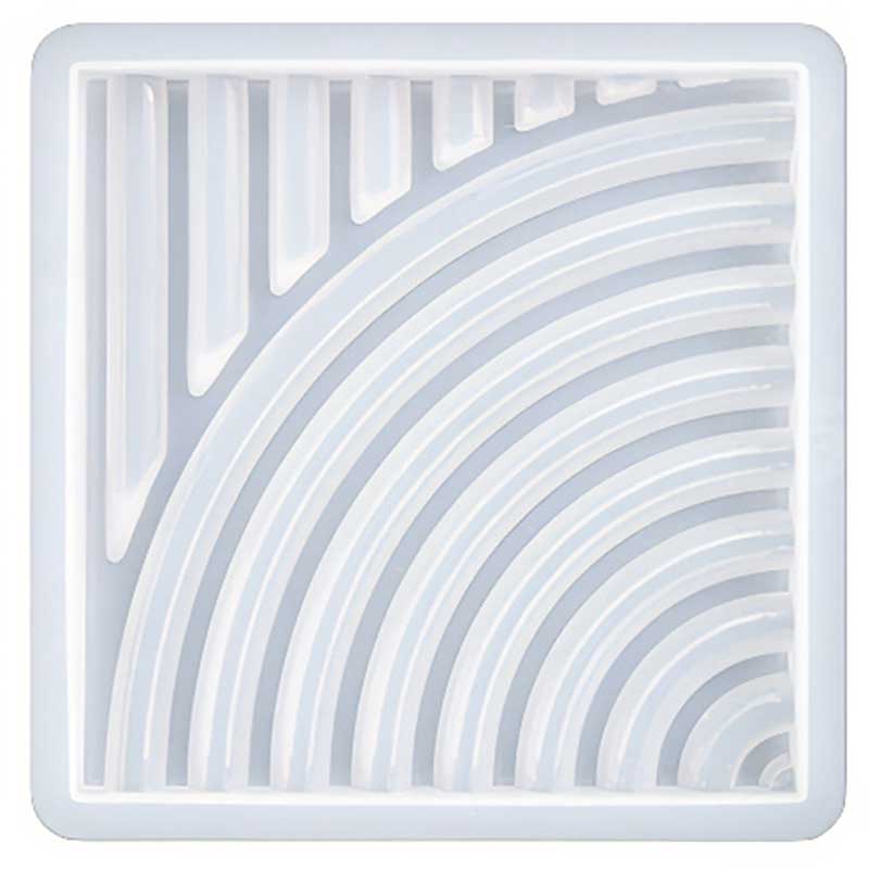 Curved Ribbed Square Tray Silicone Mould image 0