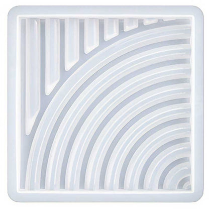 Curved Ribbed Square Tray Silicone Mould image 0