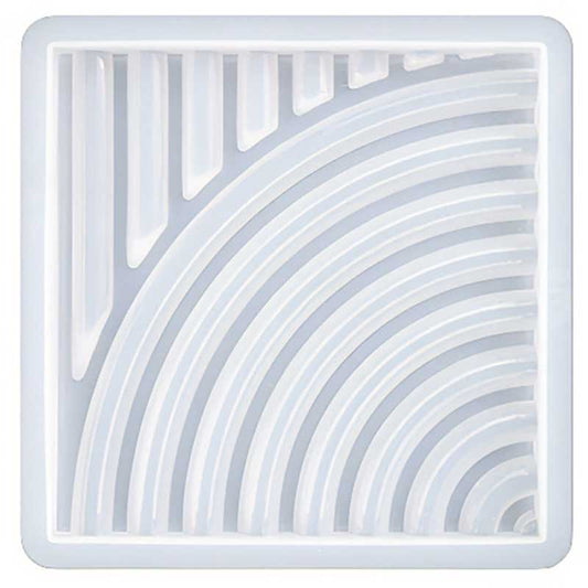 Curved Ribbed Square Tray Silicone Mould image 0