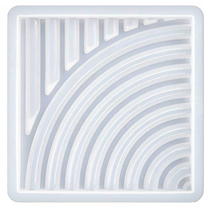 Curved Ribbed Square Tray Silicone Mould image 0