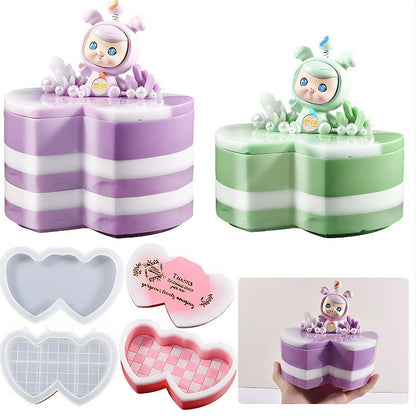 Double Heart Storage Box Silicone Mould image 4