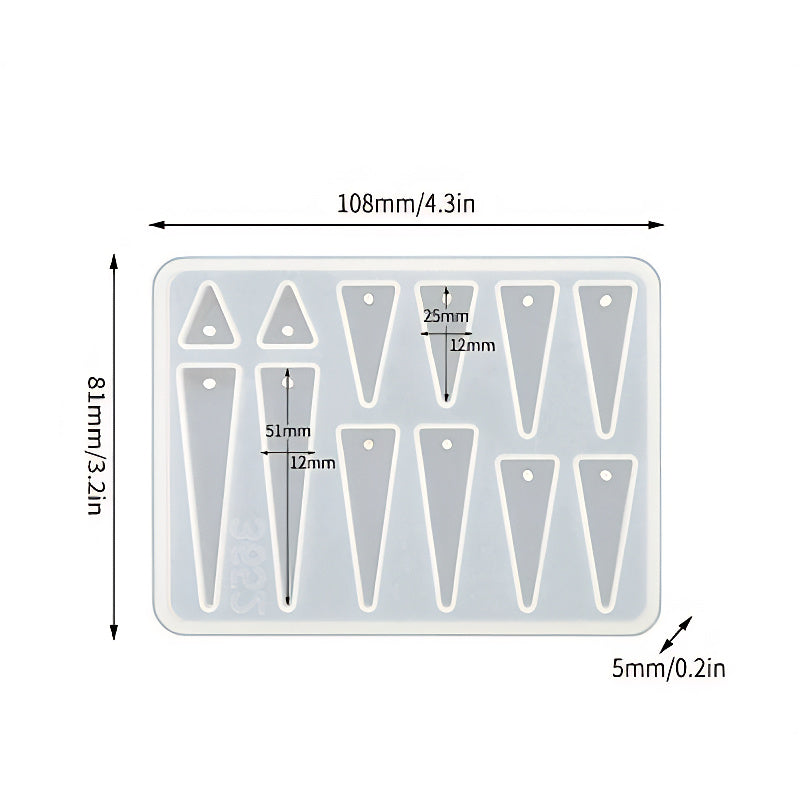 Triangle Spike Pendant Silicone Mould image 0