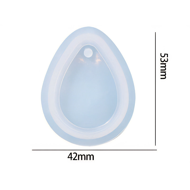 Teardrop Pendant Silicone Mould 53mm x 42mm image 1