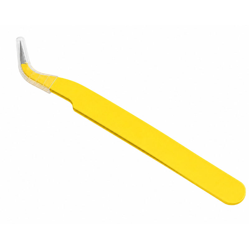 Yellow Curved Tweezers RS2053 image 0