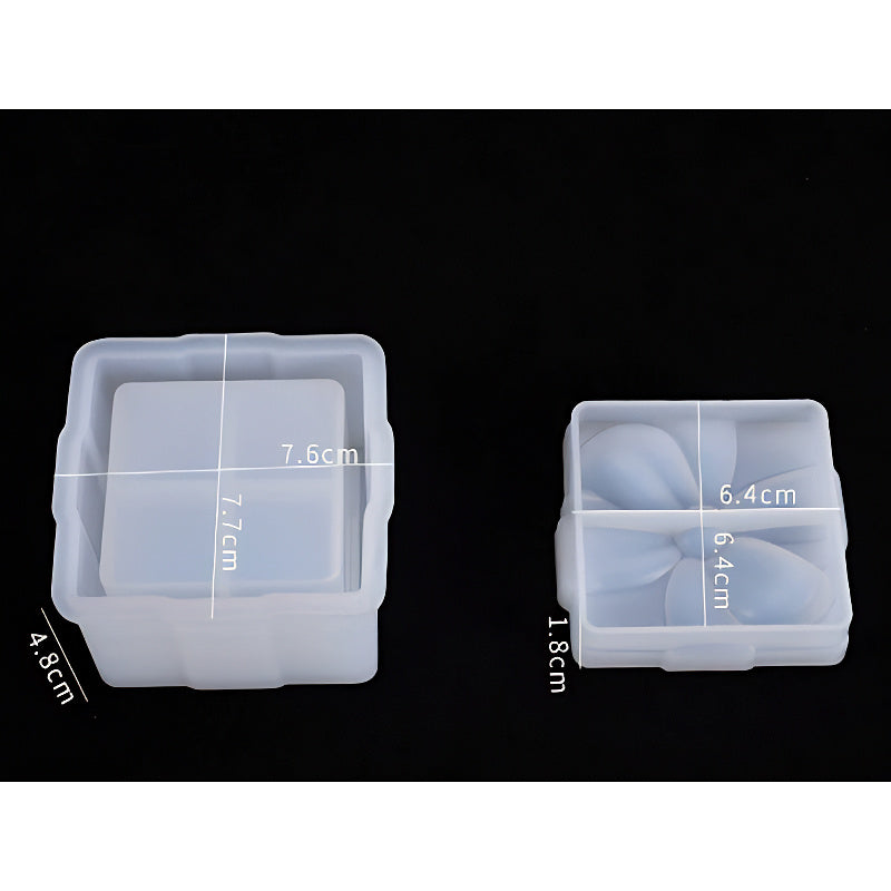 Square Silicone Jar Mould with Segmented Insert (76mm x 77mm) image 0