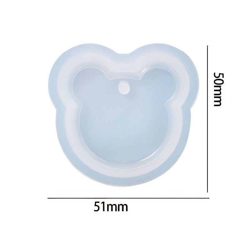 Bear Face Pendant Silicone Mould 51mm x 50mm image 1