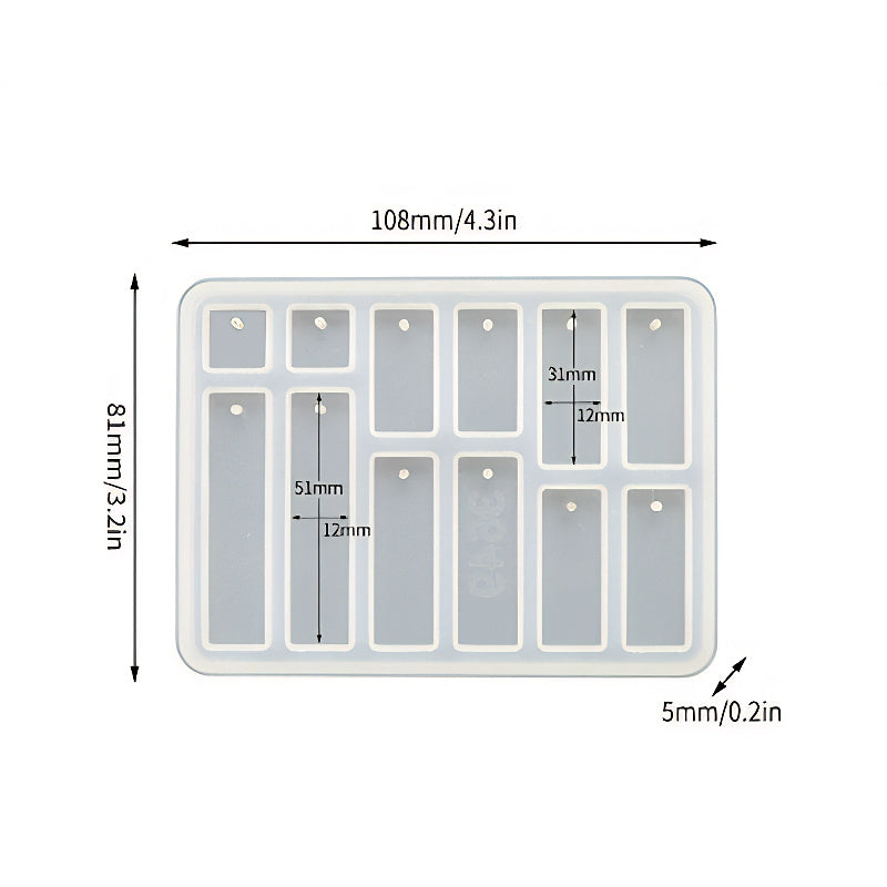 Rectangle Pendant Silicone Mould image 0