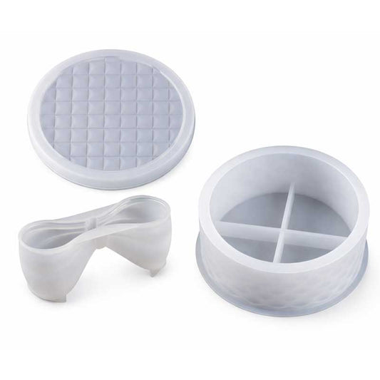 Round Gift Box Silicone Mould with Bow Lid image 0