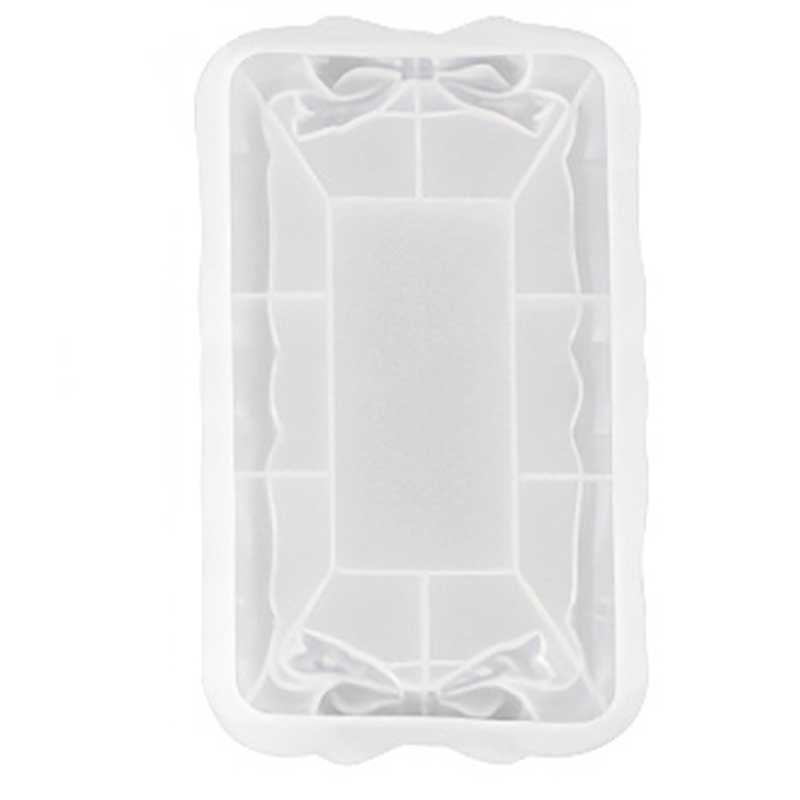 Rectangular Tray Silicone Mould with Bow Detail image 0