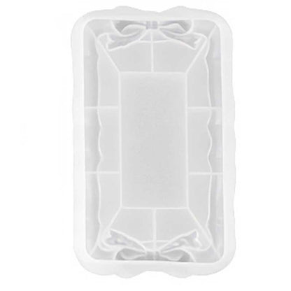 Rectangular Tray Silicone Mould with Bow Detail image 0