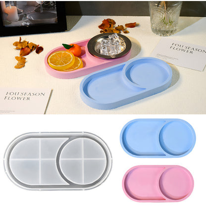 Dual-Cavity Oval Tray Silicone Mould image 1