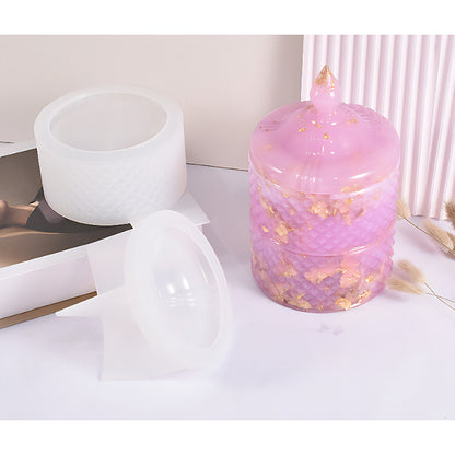 Round Storage Box Silicone Mould with Plain Lid image 4