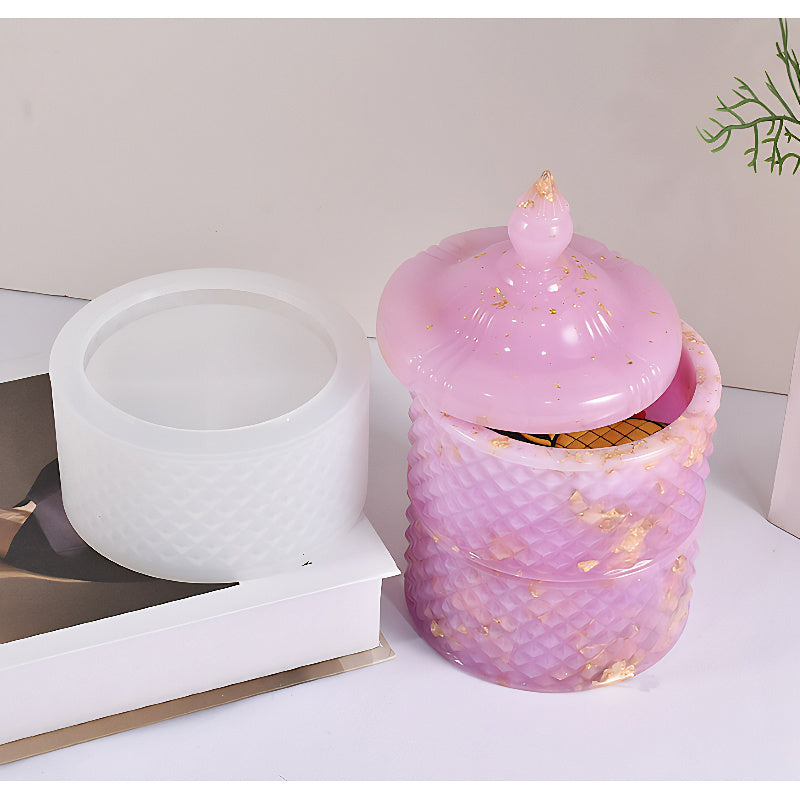 Round Storage Box Silicone Mould with Plain Lid image 6
