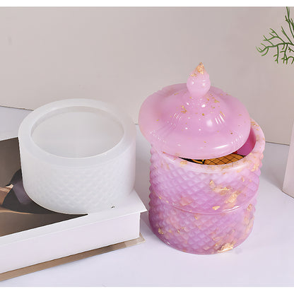 Round Storage Box Silicone Mould with Plain Lid image 6