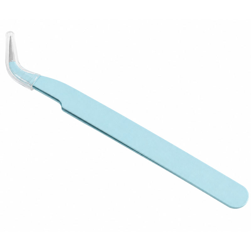 Blue Curved Tweezers RS2049 image 0