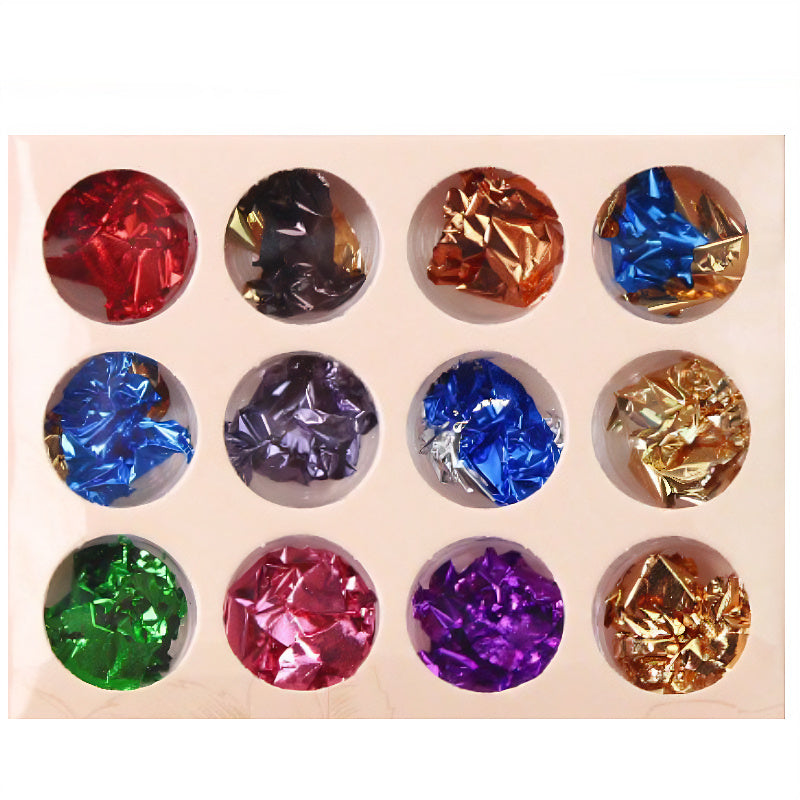 12 Pot Metallic Foil Flake Set RS2033 image 0