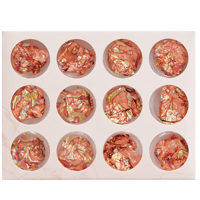 12 Pot Rose Gold Metallic Flake Set RS2032 image 0